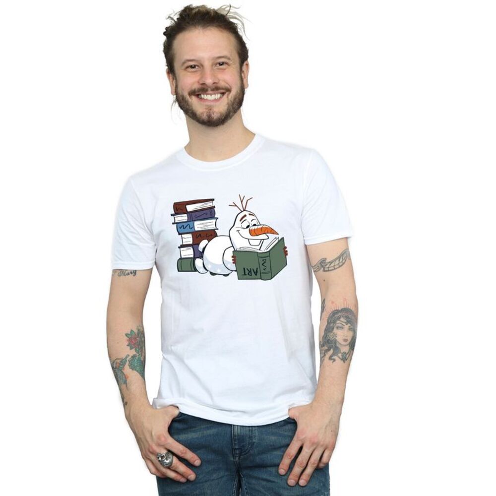 Frozen II Boys Olaf Reading Cotton T-Shirt / White